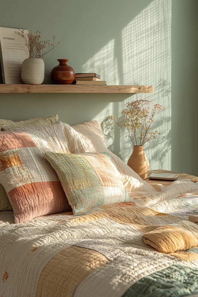 Floating Wooden Shelf Instead of a Nightstand