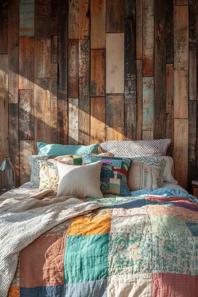 Reclaimed Wood Accent Wall for an Organic Look