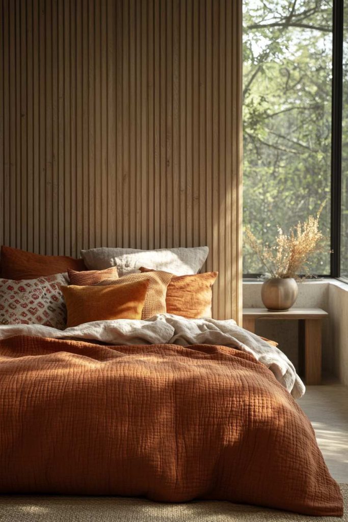 Textured Wood Slat Accent Wall for Depth