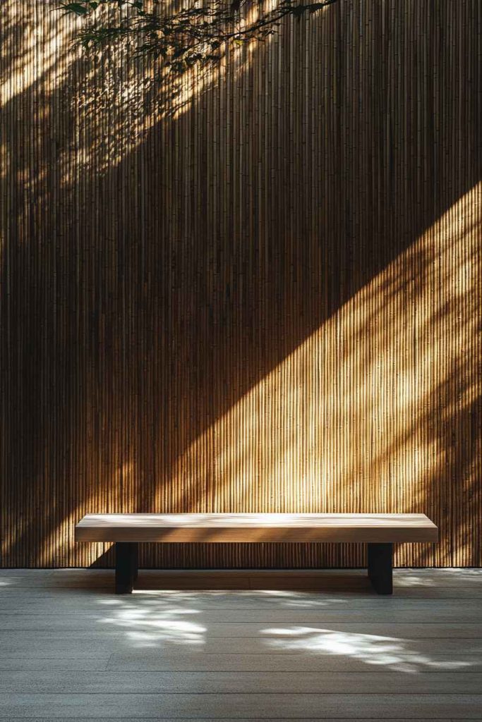 Bamboo Wall in Tokyo Loft Entryway