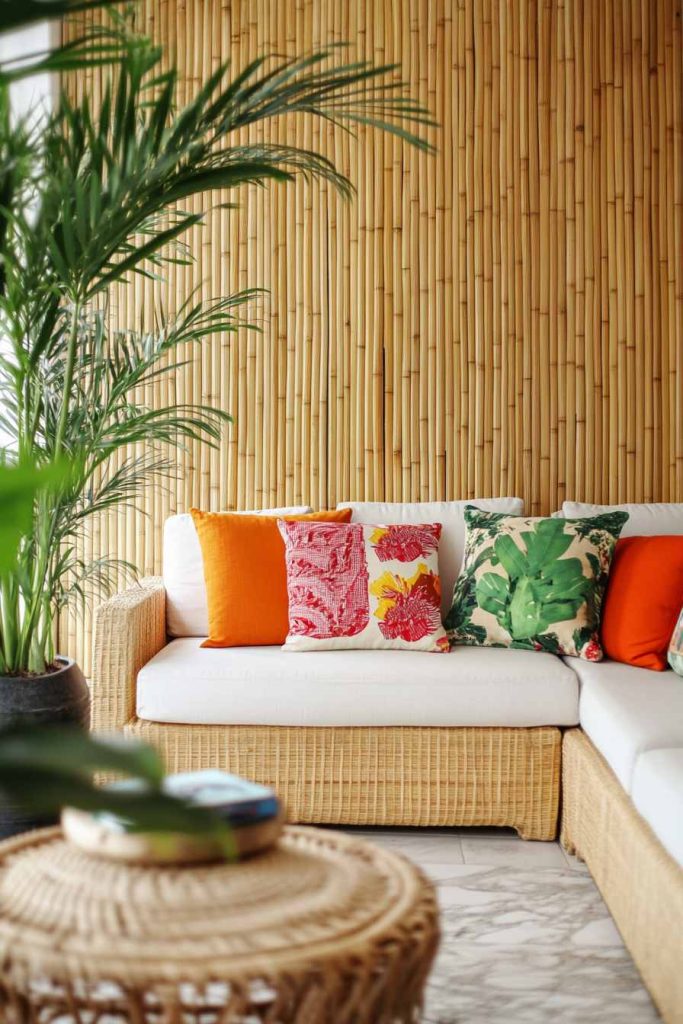Boho Chic Lounge with Bamboo and Textiles