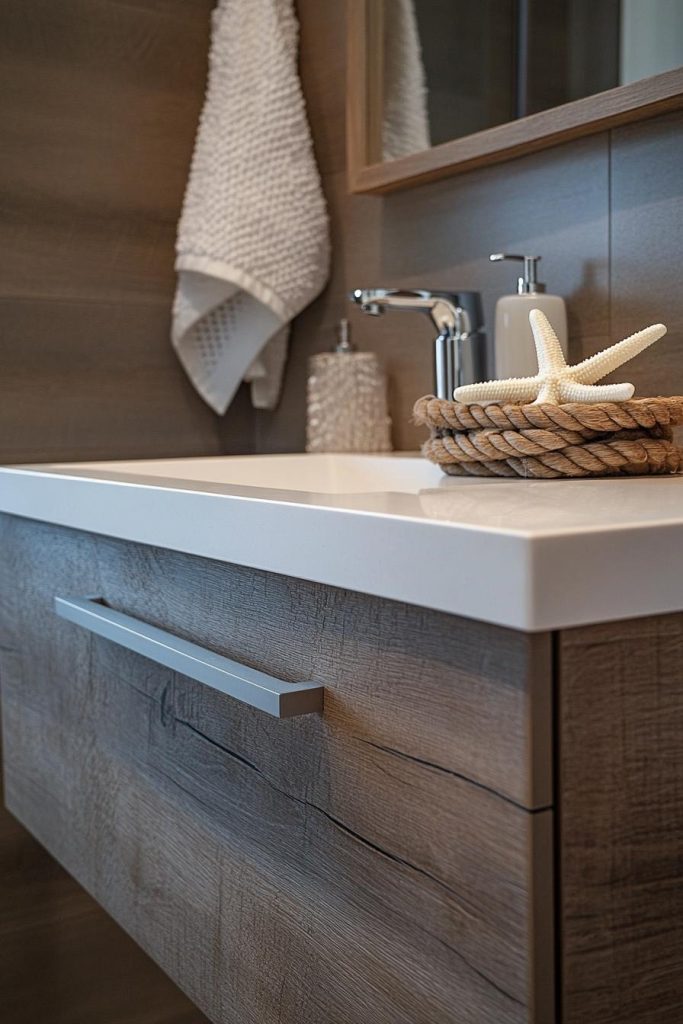 Driftwood Vanity in Small Space