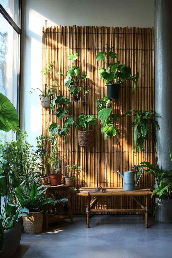 Indoor Garden Bamboo Wall