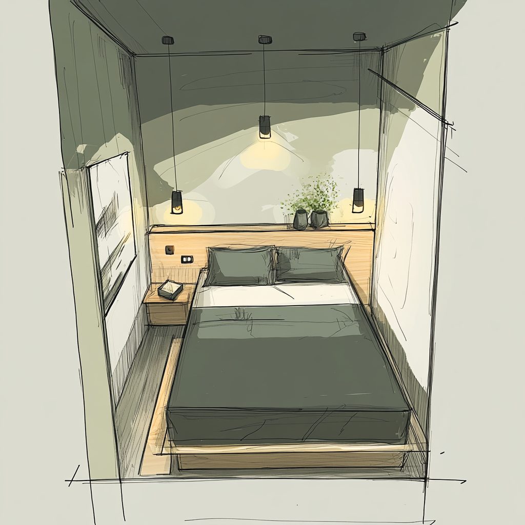 Lighting Concept Layout for Minimalist Bedroom