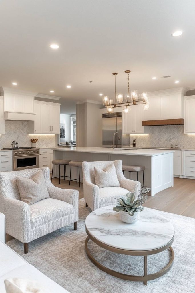 Seamless Kitchen-Living Transition