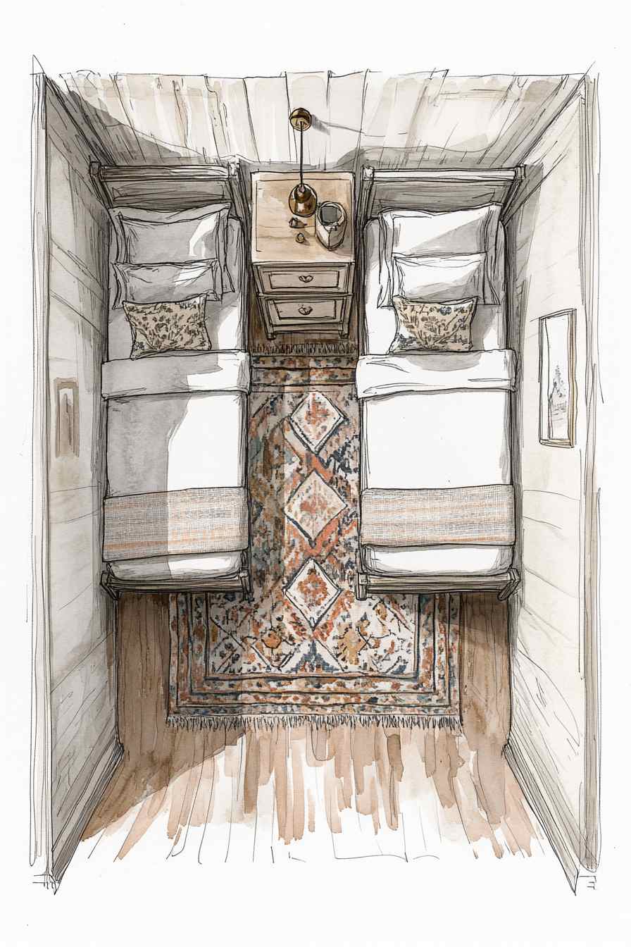 Shared Minimalist Bedroom Layout
