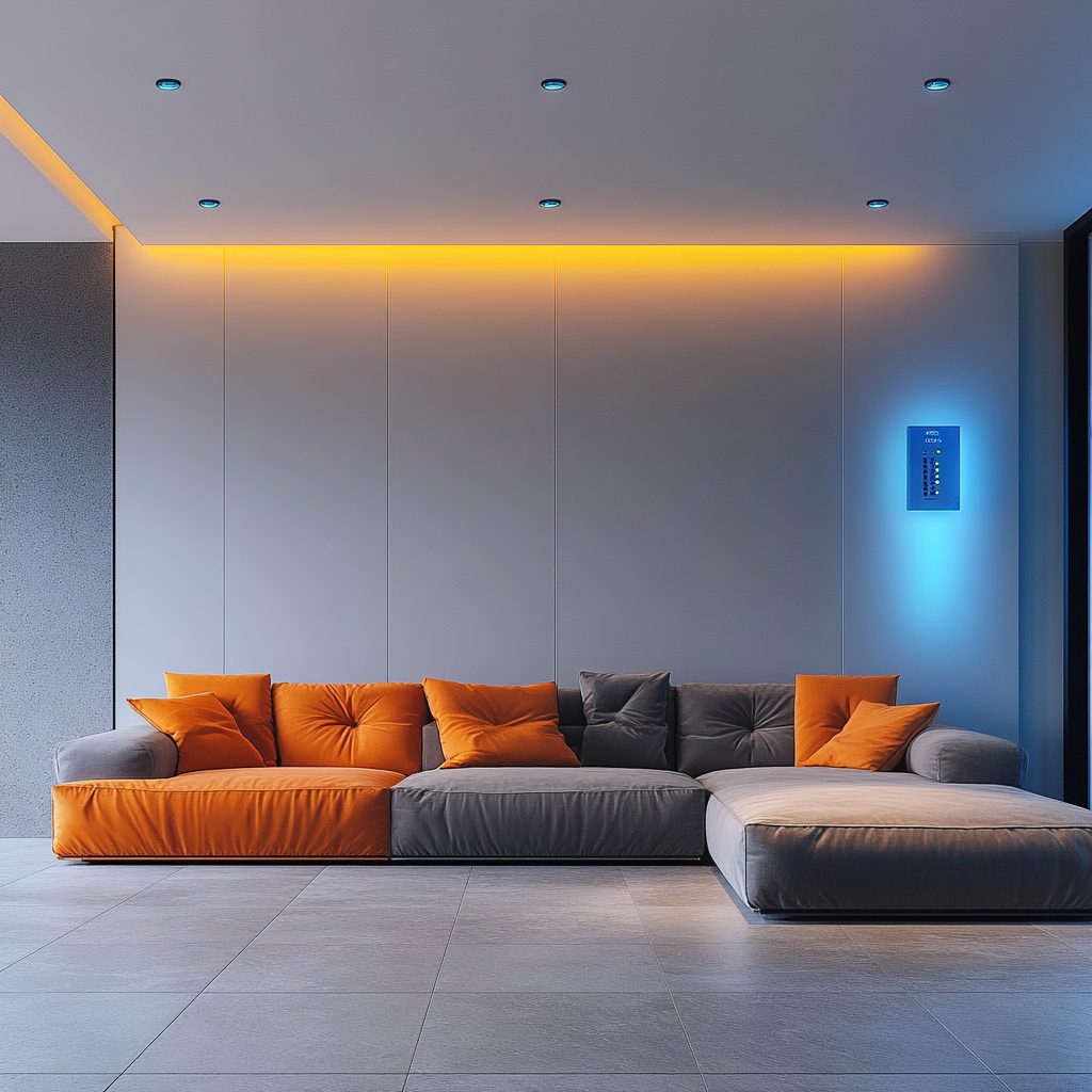 Smart Lighting Control Panel in Use