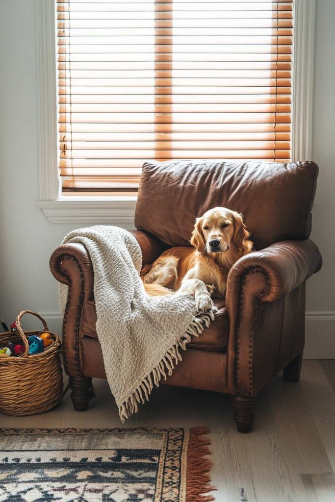 Armchair with Pet-Friendly Setup