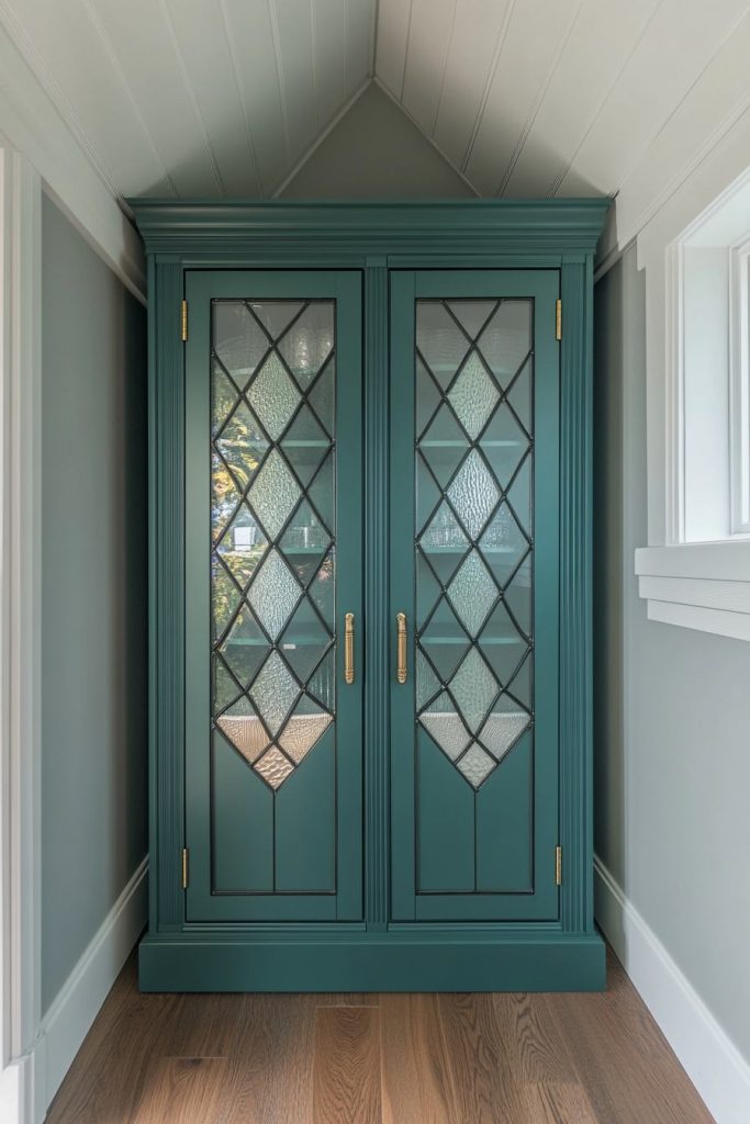 Cabinet Doors with Built-in Stained Glass