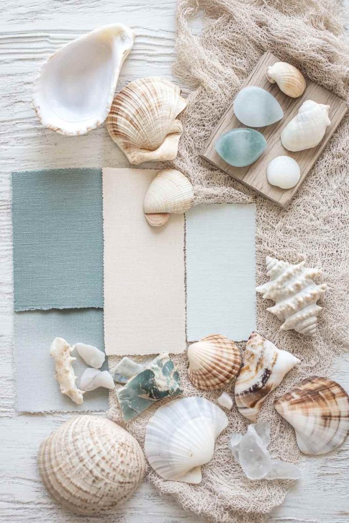 Color Palette Flat Lay (Paint Swatches, Fabric Samples, Natural Elements)