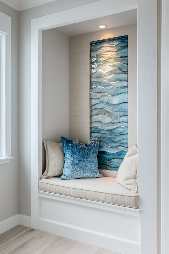 Corner Glass Panel in a Reading Niche