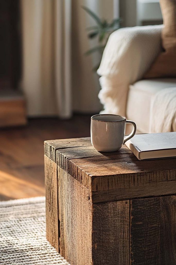 Reclaimed Wood Coffee Table with Joinery
