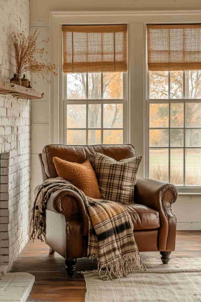Scandinavian Tan Armchair by the Window