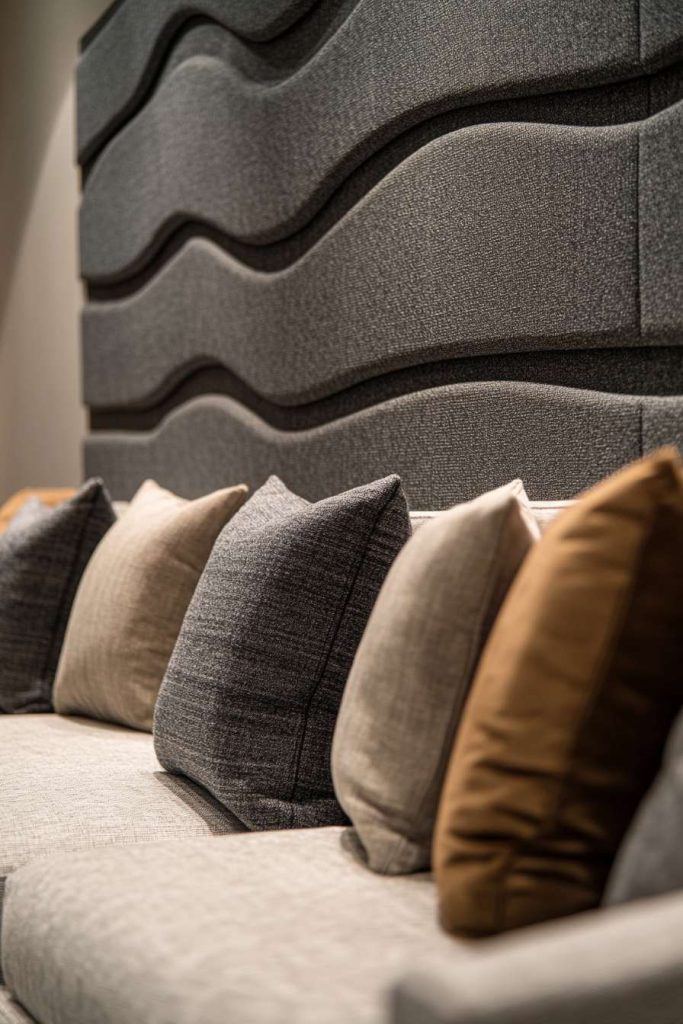 Textured Acoustic Panels in Living Area