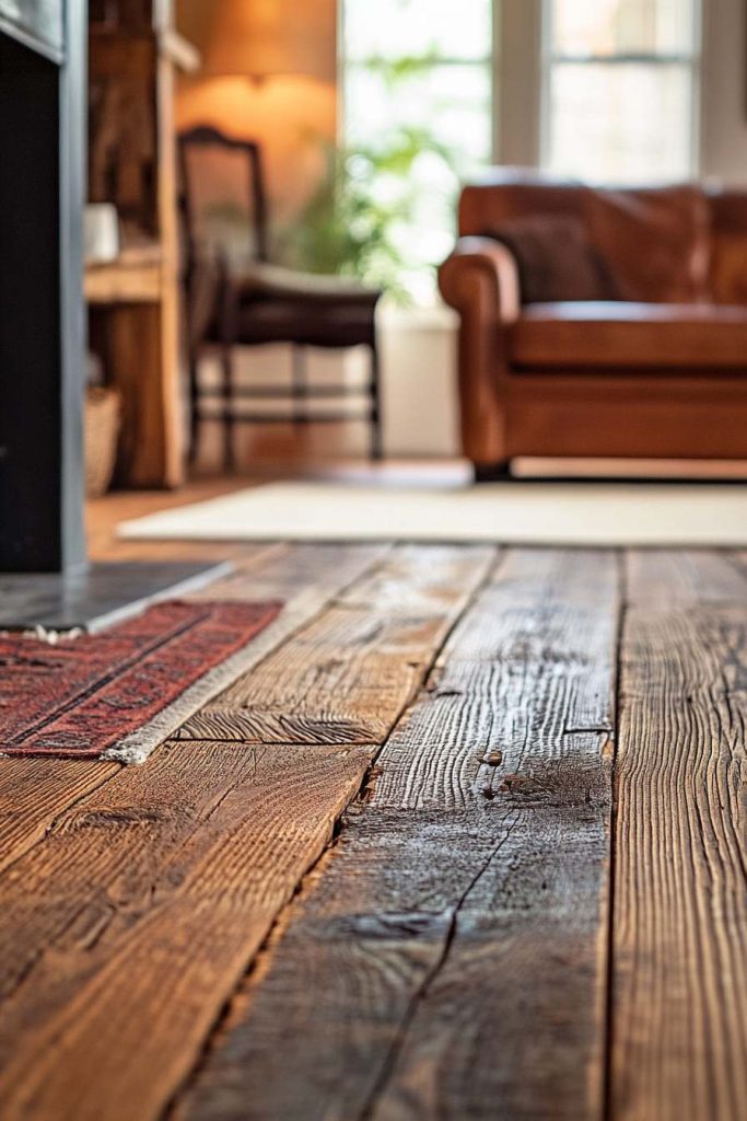 Wide Shot of Reclaimed Pine Flooring