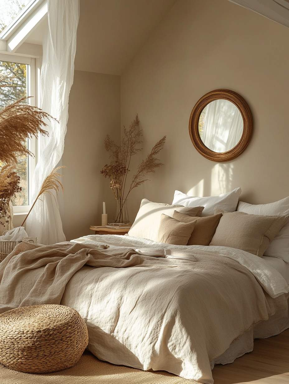 Beige Walls with Medium Oak Flooring