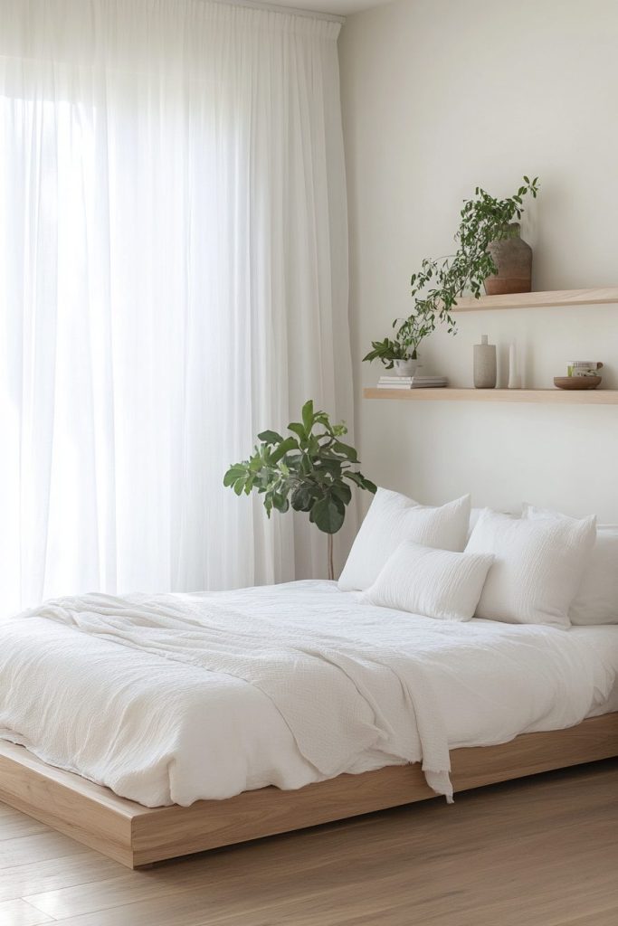 Light Minimalist Bedroom with Oak Floors
