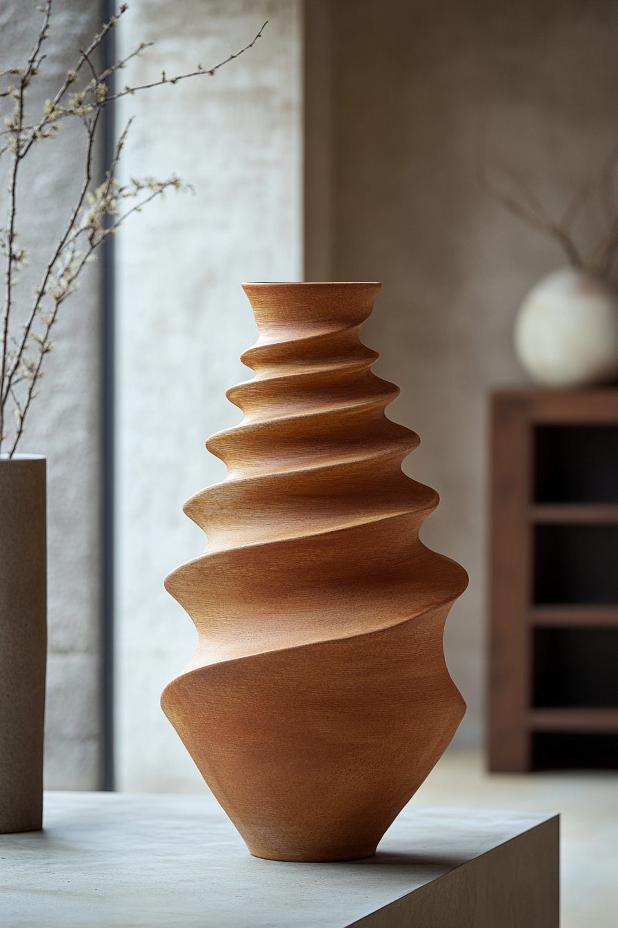 Statement Coiled Vase in Gallery Setting
